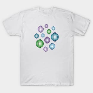 Lanterns | Mid Autumn Festival | Green Purple Blue T-Shirt